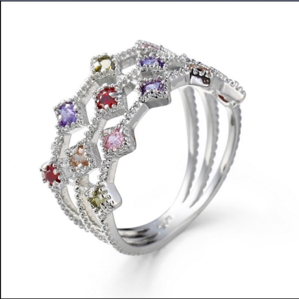 ❣️ Last One❣️ Pink Sapphire, Amethyst, Topaz Ring - Picture 6 of 6